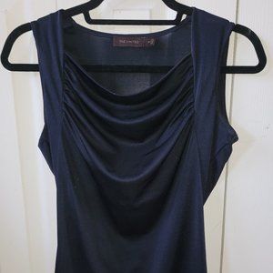 XS Black Drape Neck Sleeveless Shirt